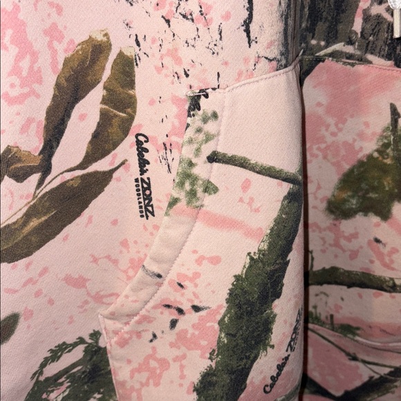 Cabela’s Outfitters Pink Camo Camouflage Lined Women’s Large Hooded Sweatshirt - Picture 5 of 11